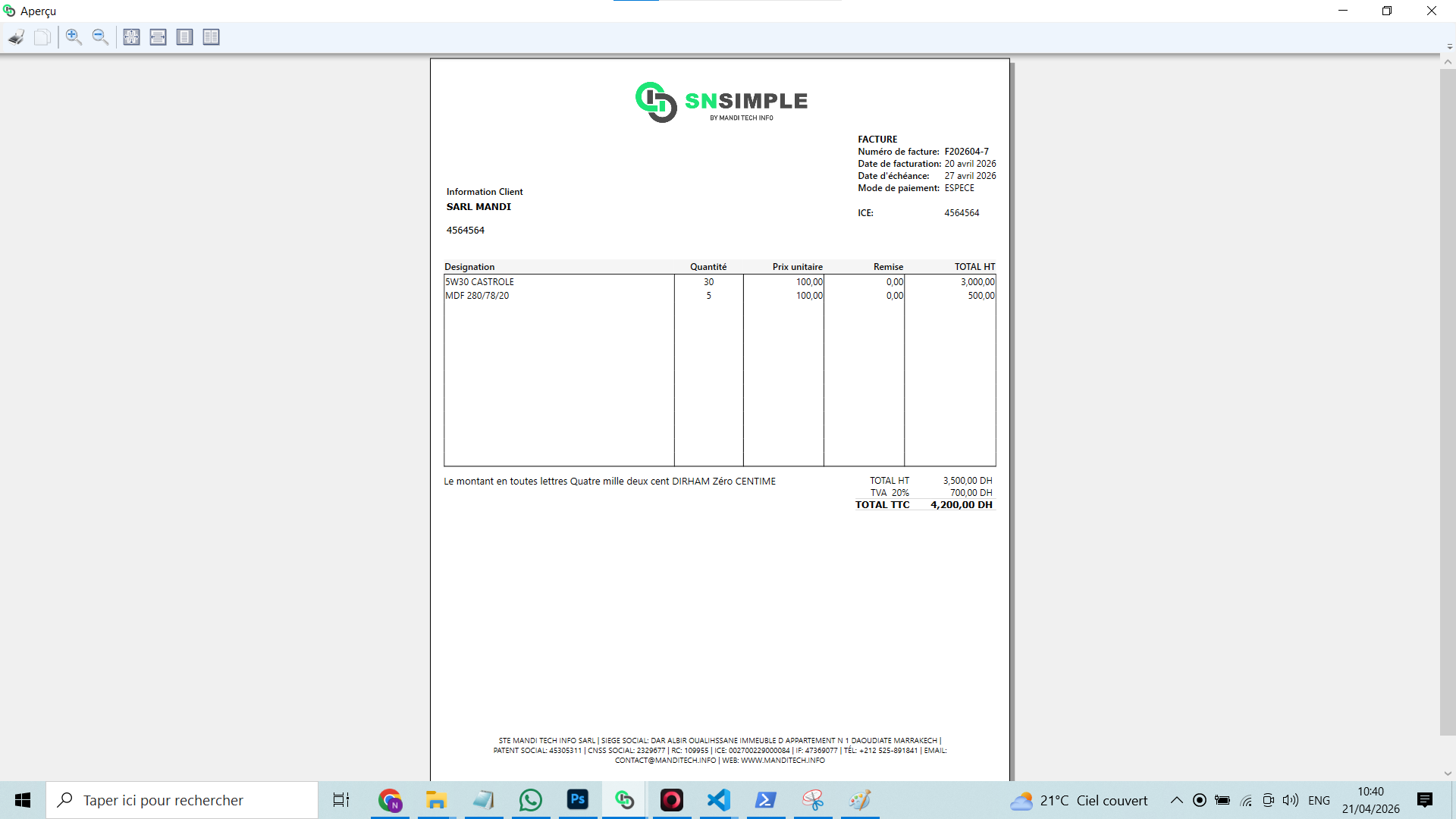 Facture PDF